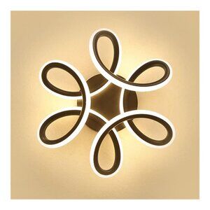 LightInTheBox Modern LED Ceiling Light, Black Twisted Flower Design, Warm White,